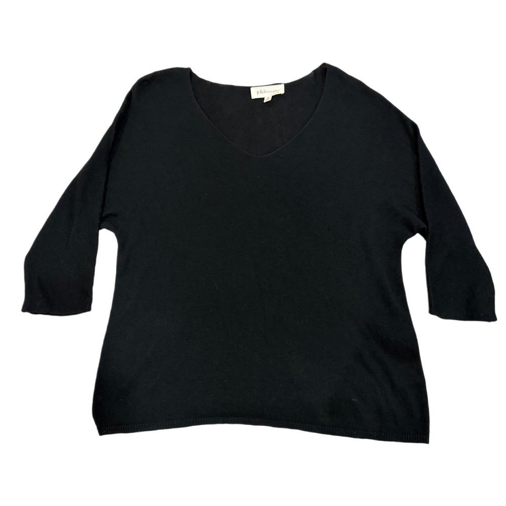 Philosophy Republic Women's 3/4 Sleeve Lightweight Top Black Medium Basic
